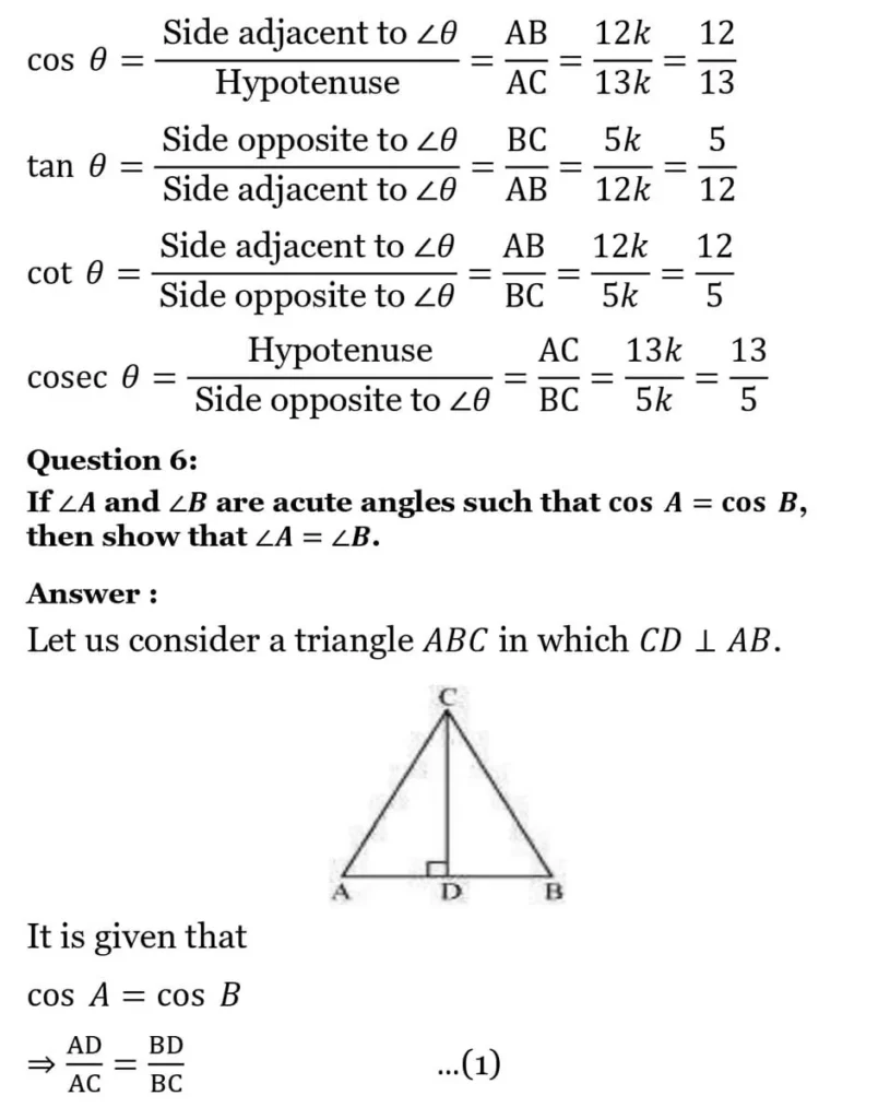 class 10th maths Introduction to Trigonometry chapter 8 solution8