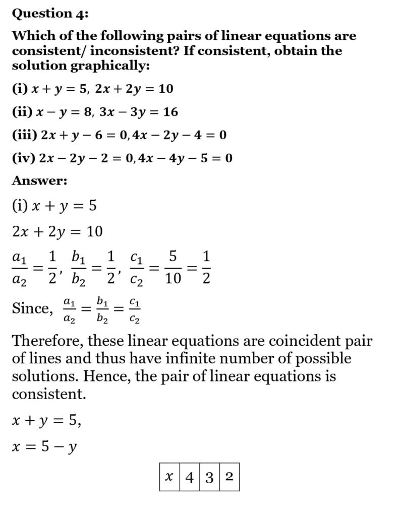 class 10th maths Pair of Linear Equations in Two Variables chapter 2 solution10