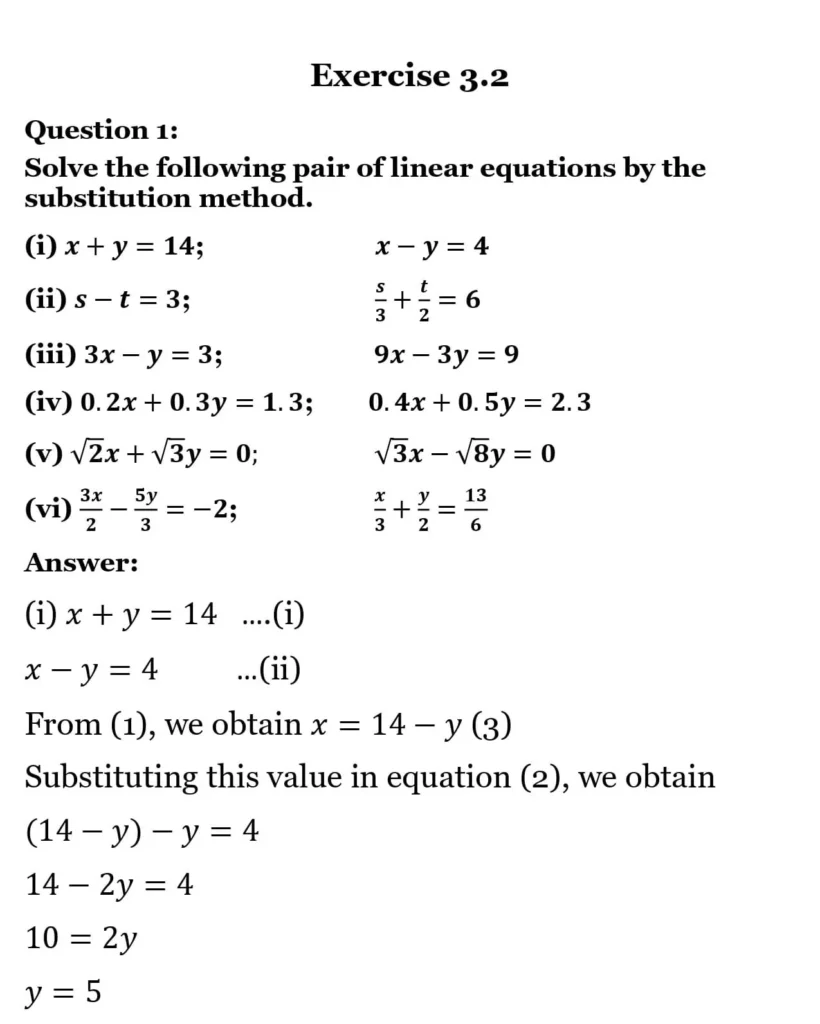 class 10th maths Pair of Linear Equations in Two Variables chapter 2 solution19