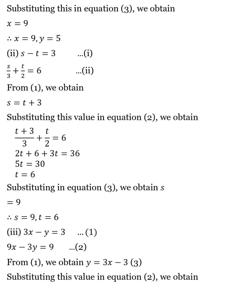 class 10th maths Pair of Linear Equations in Two Variables chapter 2 solution20