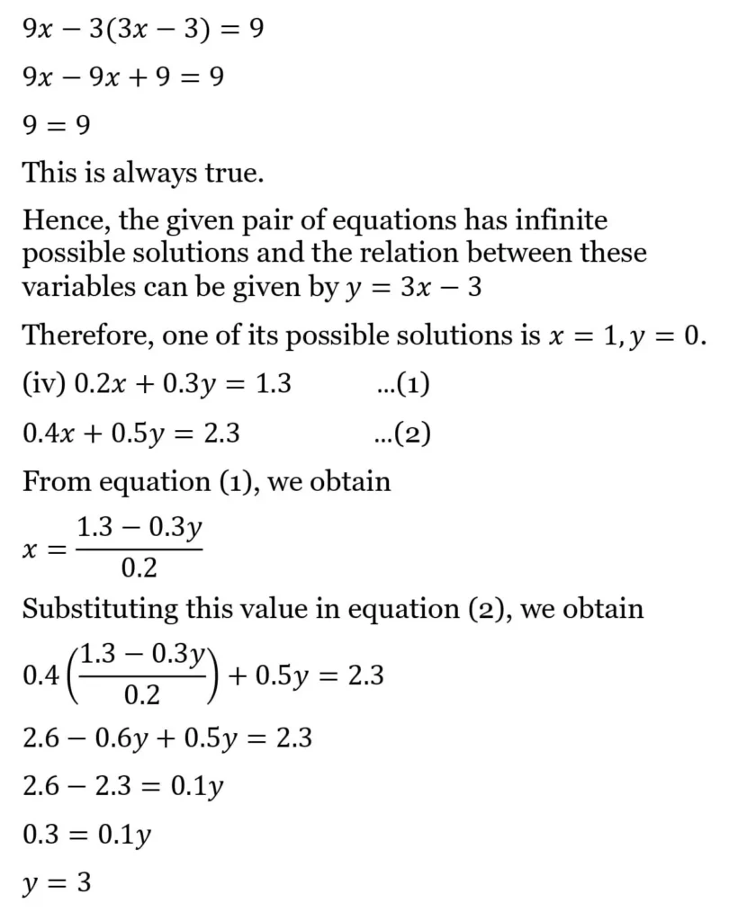 class 10th maths Pair of Linear Equations in Two Variables chapter 2 solution21