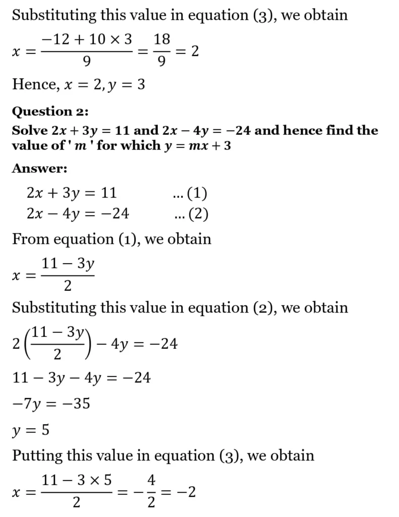 class 10th maths Pair of Linear Equations in Two Variables chapter 2 solution24