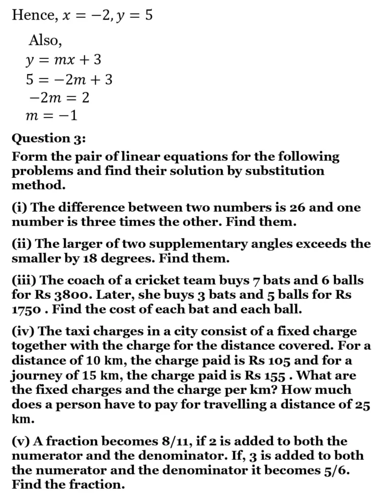 class 10th maths Pair of Linear Equations in Two Variables chapter 2 solution25