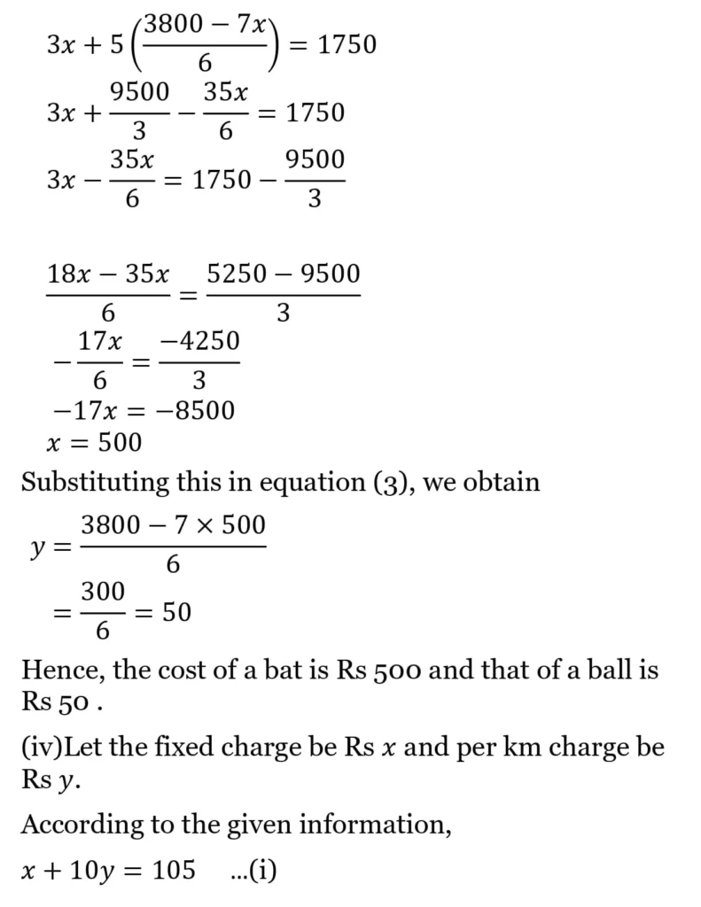 class 10th maths Pair of Linear Equations in Two Variables chapter 2 solution28
