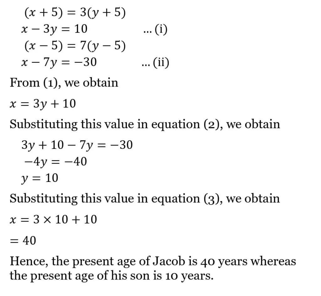 class 10th maths Pair of Linear Equations in Two Variables chapter 2 solution31