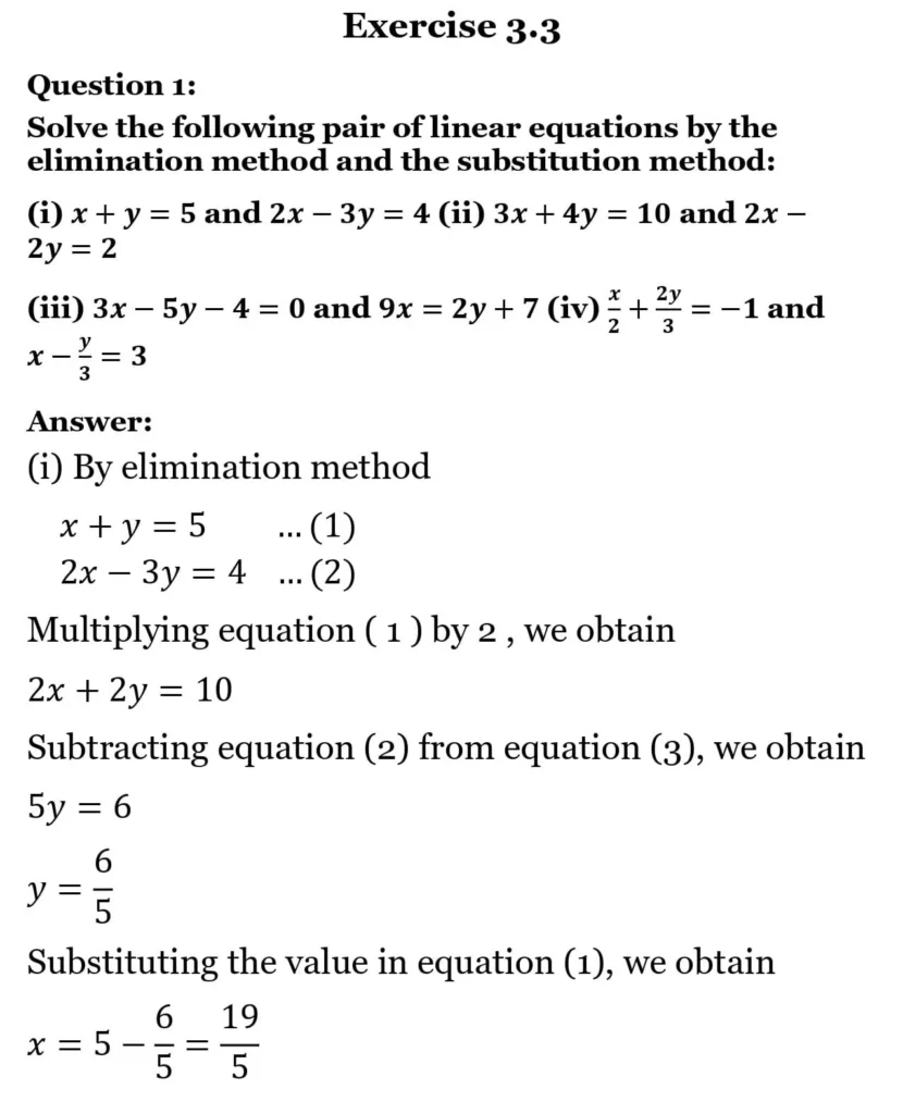 class 10th maths Pair of Linear Equations in Two Variables chapter 2 solution32