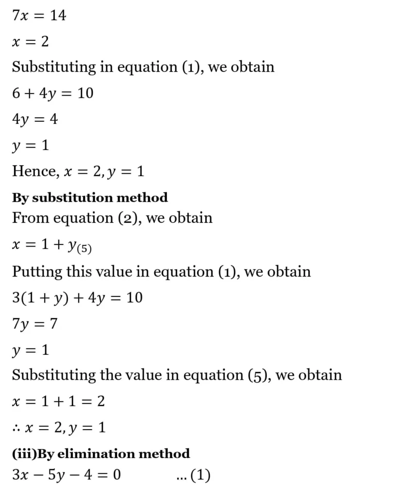 class 10th maths Pair of Linear Equations in Two Variables chapter 2 solution34