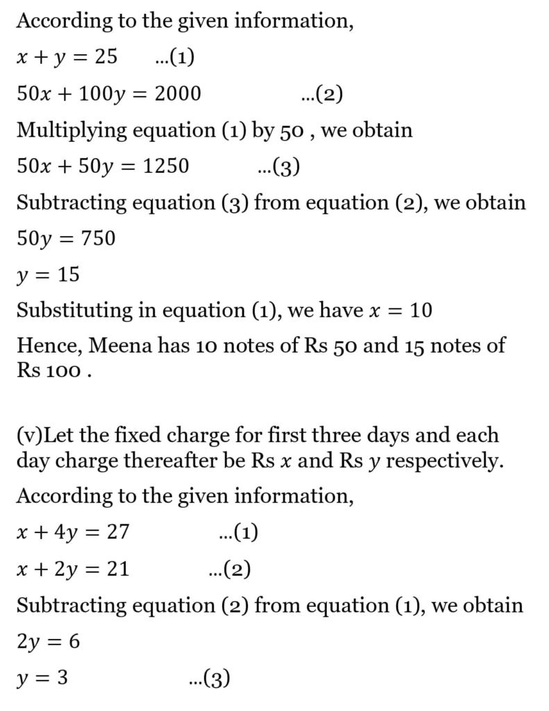 class 10th maths Pair of Linear Equations in Two Variables chapter 2 solution41