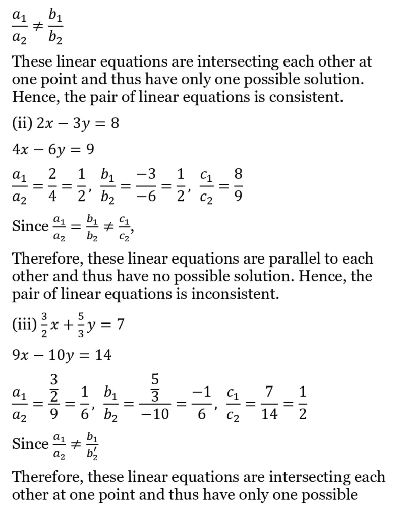 class 10th maths Pair of Linear Equations in Two Variables chapter 2 solution8