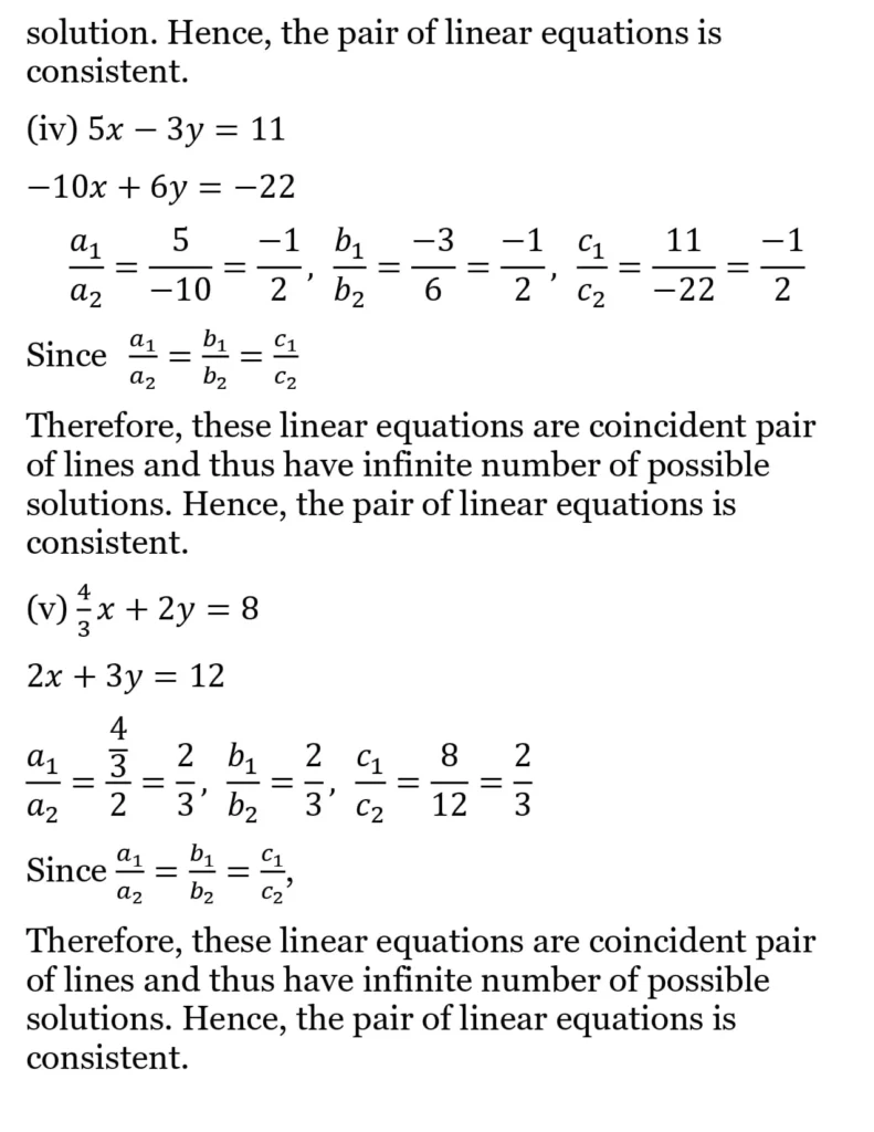 class 10th maths Pair of Linear Equations in Two Variables chapter 2 solution9
