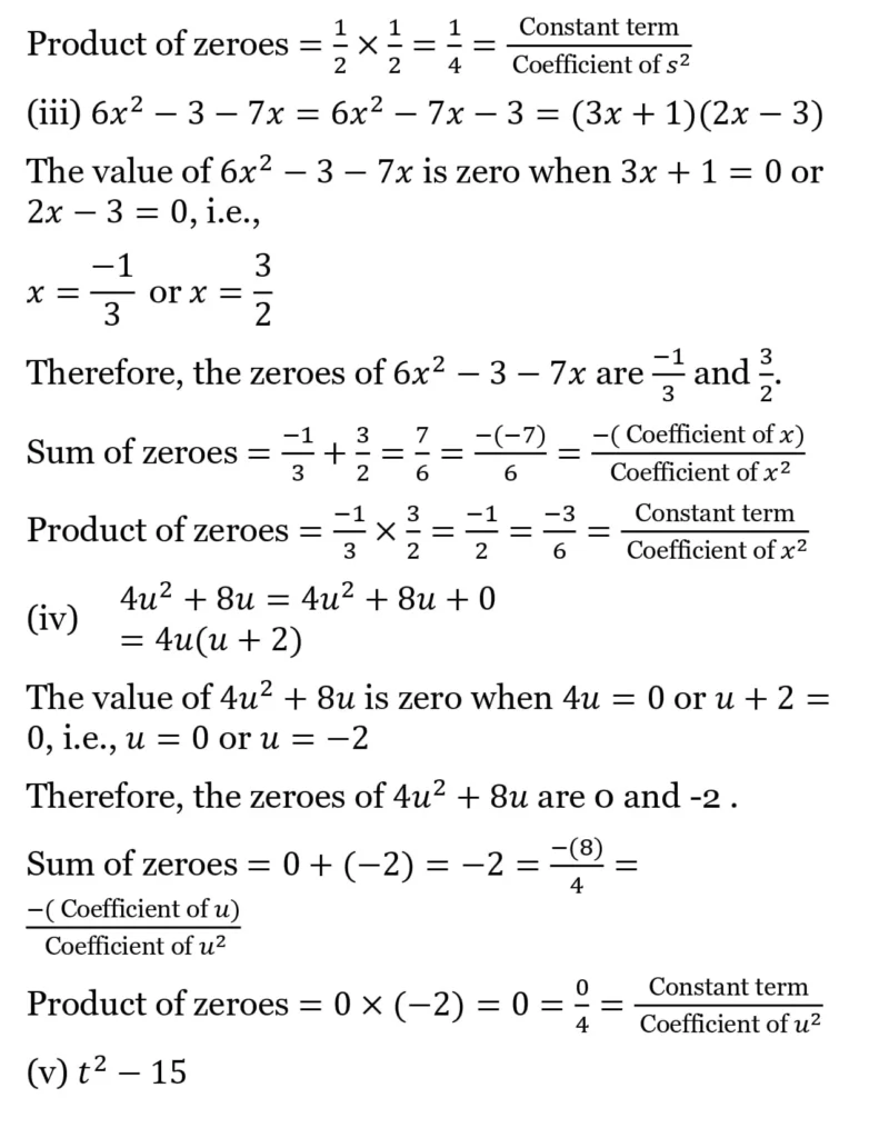 class 10th maths Polynomials chapter 2 solution5