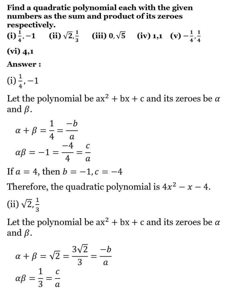 class 10th maths Polynomials chapter 2 solution7