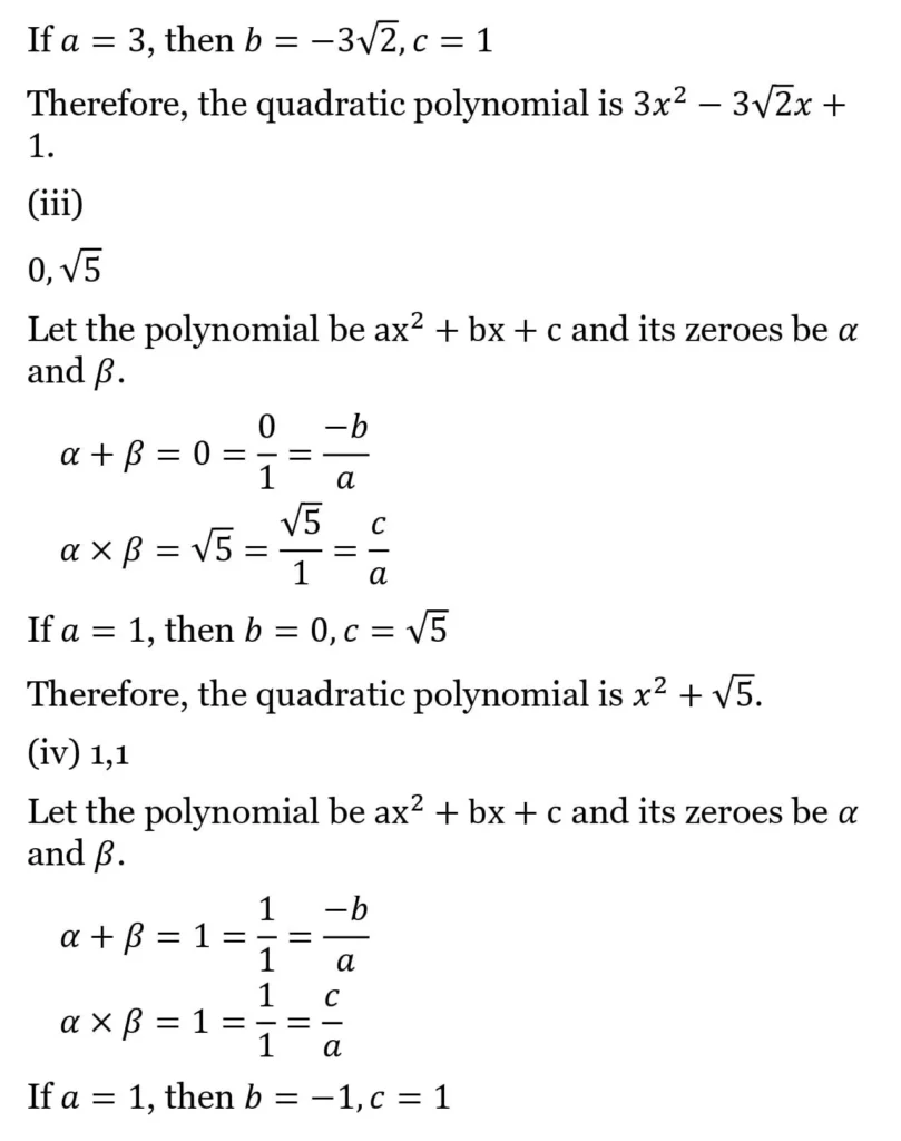 class 10th maths Polynomials chapter 2 solution8