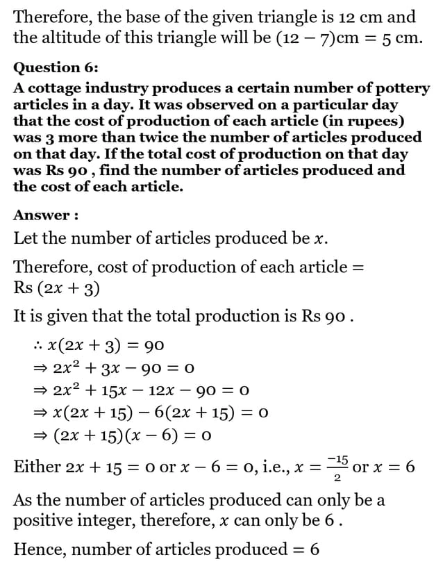 class 10th maths Quadratic Equations chapter 4 solution13