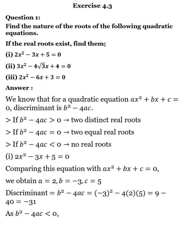 class 10th maths Quadratic Equations chapter 4 solution15