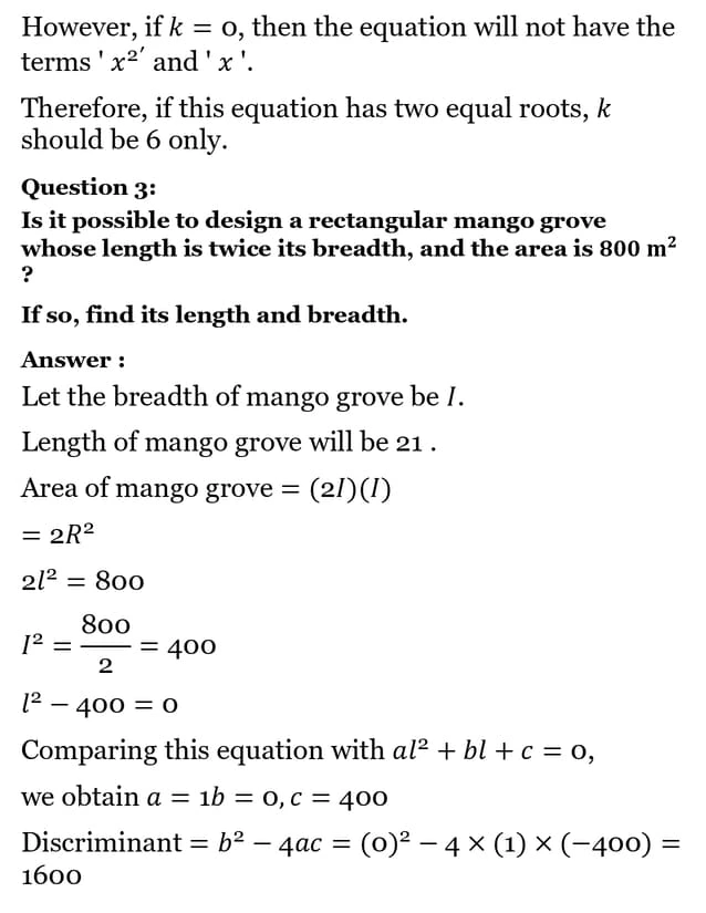class 10th maths Quadratic Equations chapter 4 solution19