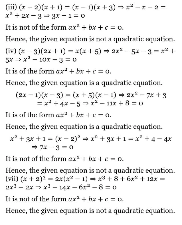 class 10th maths Quadratic Equations chapter 4 solution2