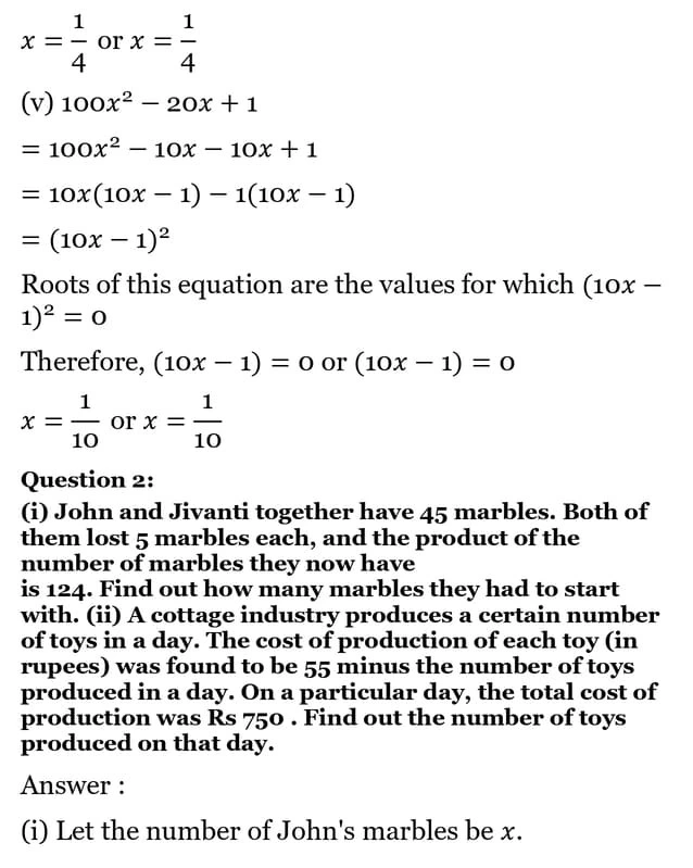 class 10th maths Quadratic Equations chapter 4 solution8