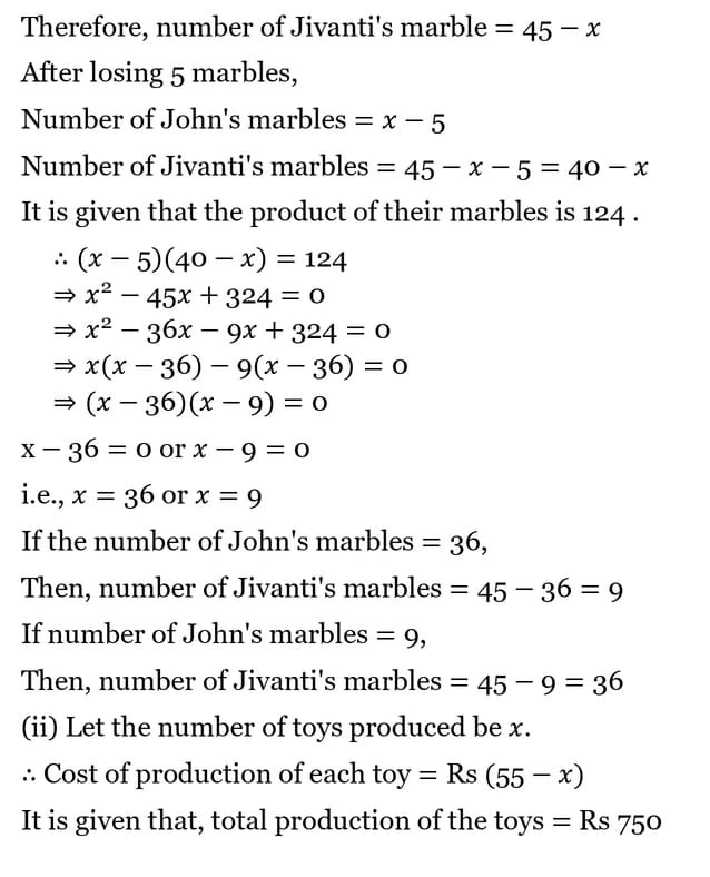 class 10th maths Quadratic Equations chapter 4 solution9
