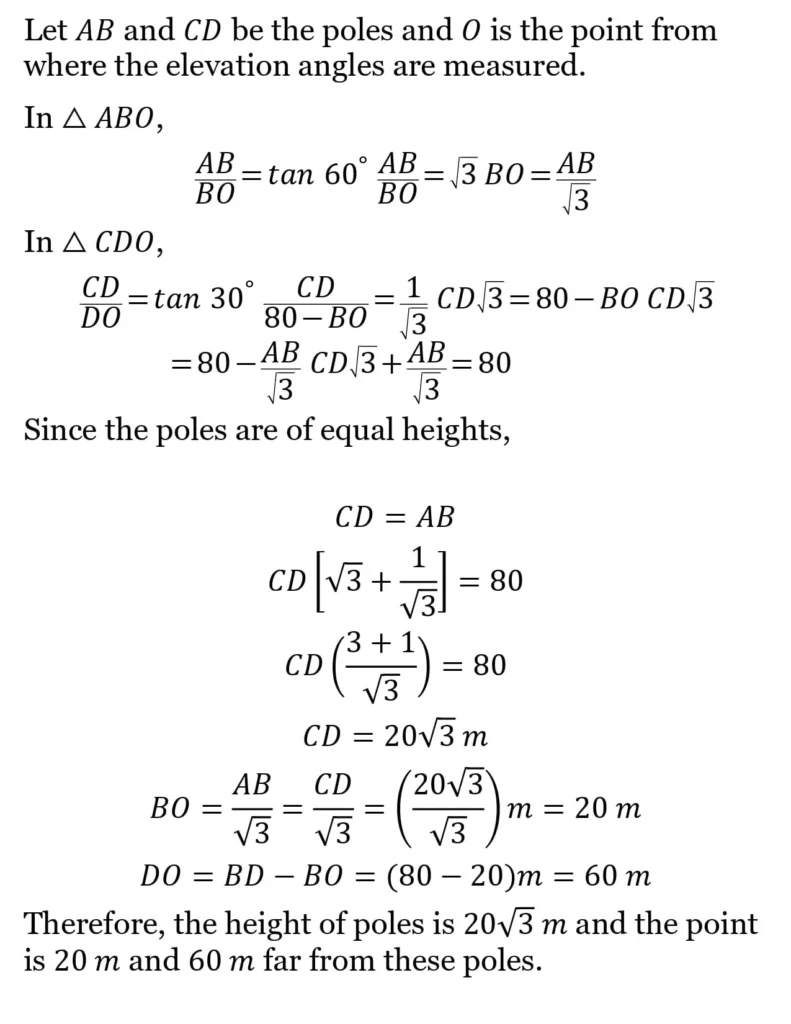 class 10th maths Some Applications of Trigonometry chapter 9 solution14