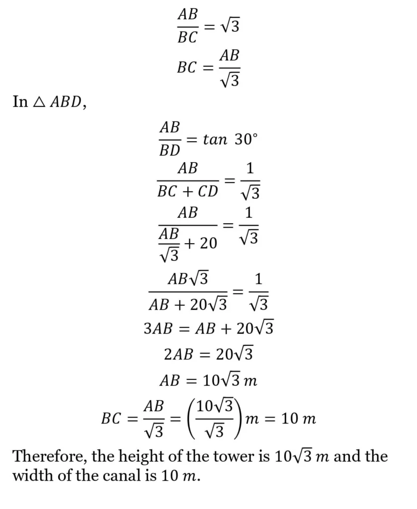 class 10th maths Some Applications of Trigonometry chapter 9 solution16