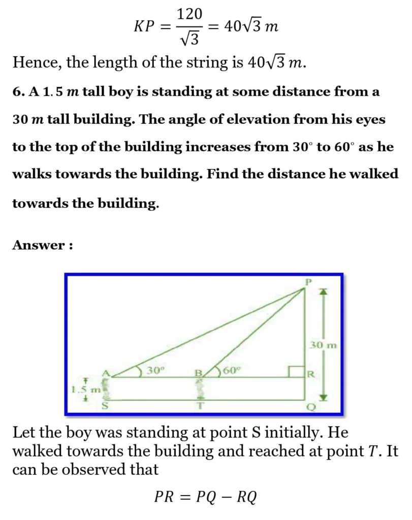 class 10th maths Some Applications of Trigonometry chapter 9 solution7