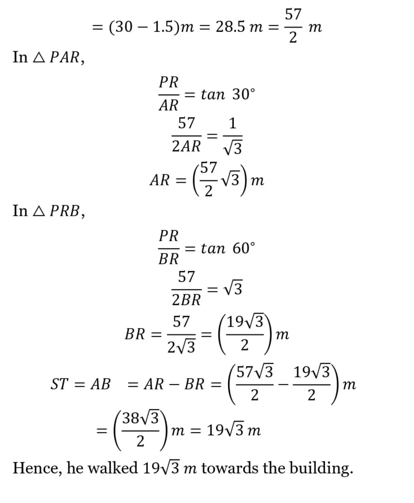 class 10th maths Some Applications of Trigonometry chapter 9 solution8