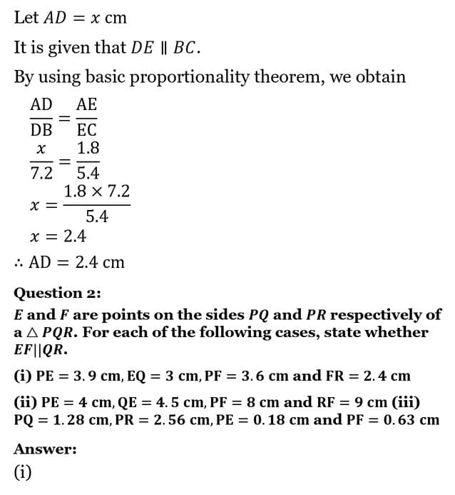 class 10th maths Triangles chapter 6 solution6