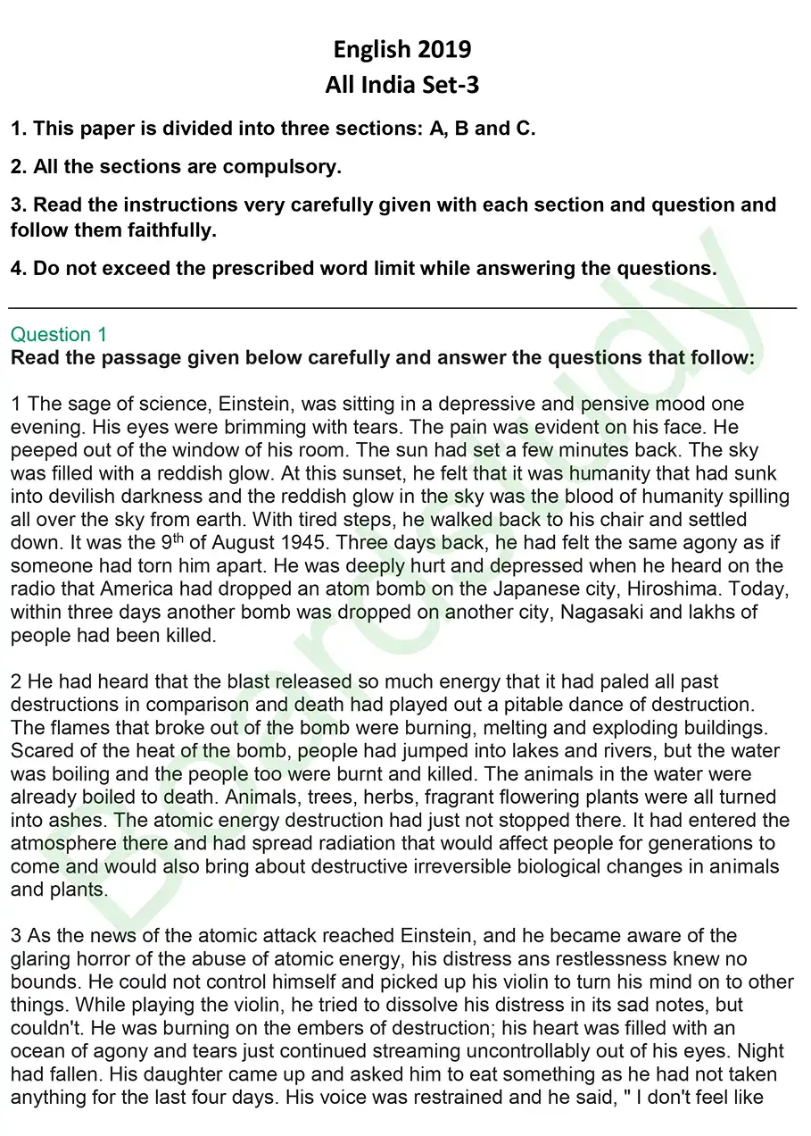 English PYQ 2019 2. page 0001