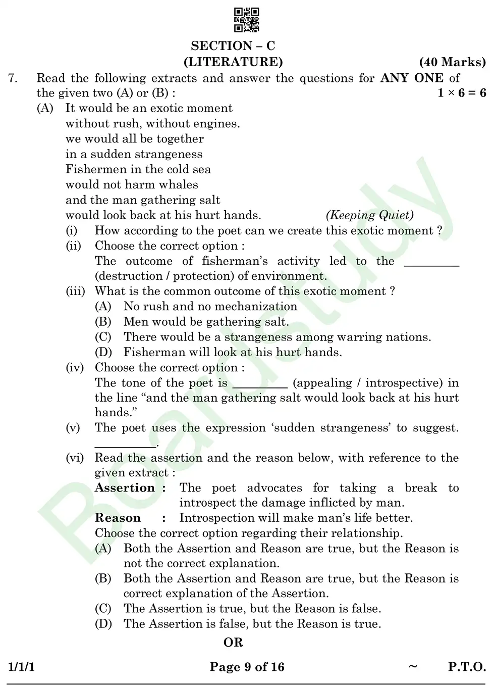 English PYQ 2025. . page 0009