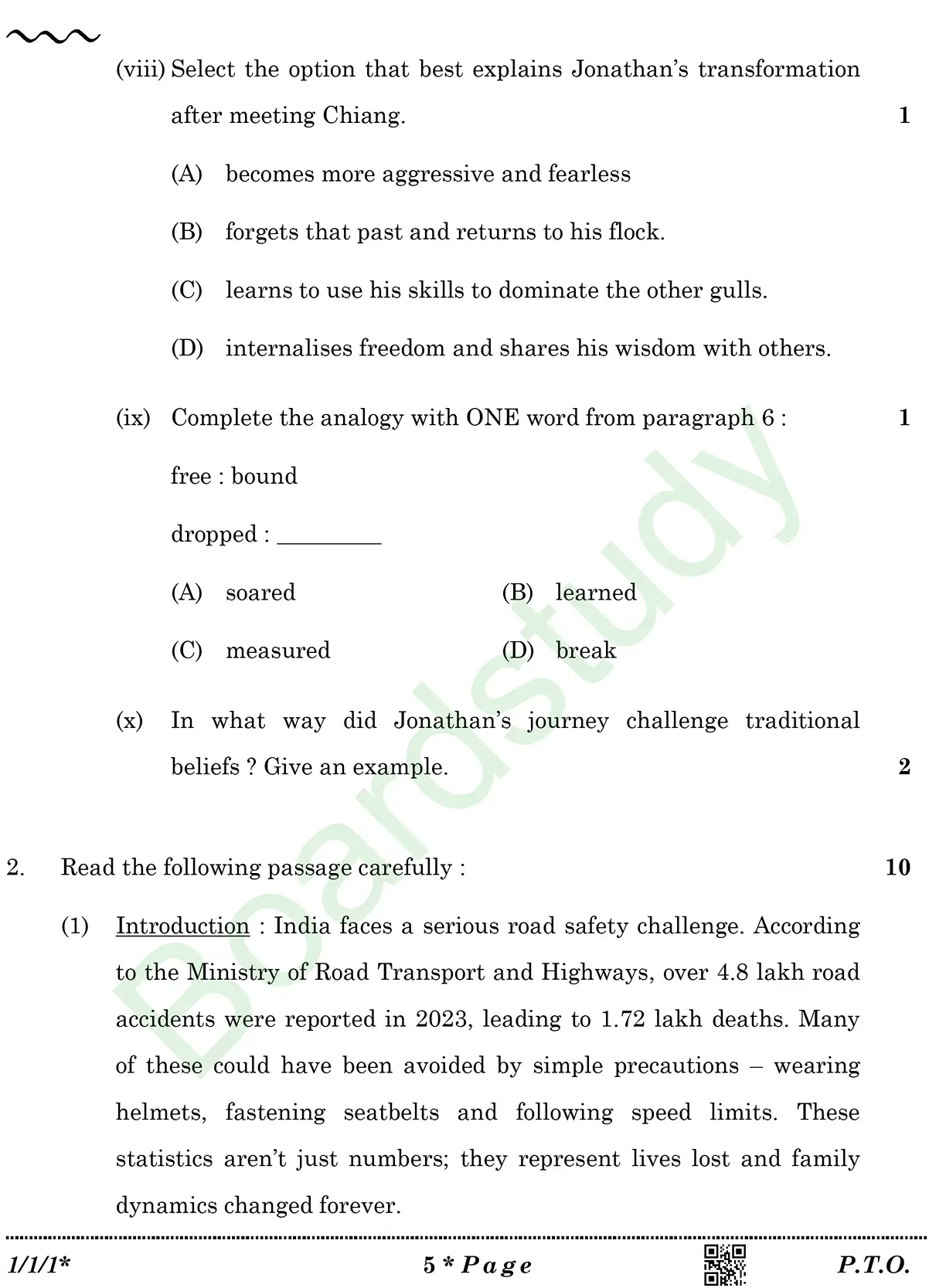 English PYQ 2026. . page 0005