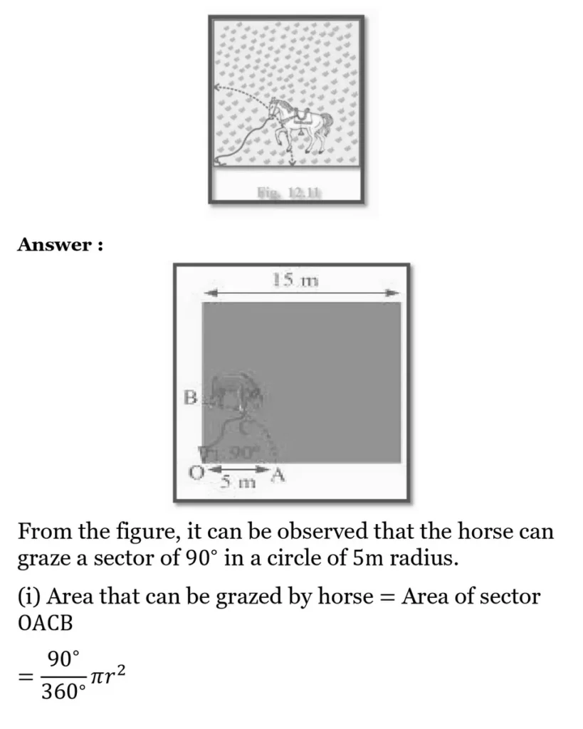 class 10th maths Areas Related to Circles chapter 11 solution12