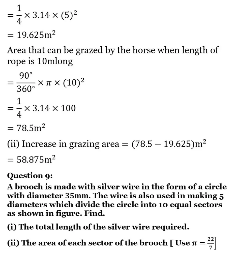 class 10th maths Areas Related to Circles chapter 11 solution13