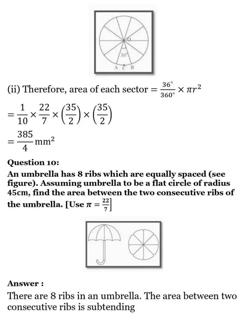 class 10th maths Areas Related to Circles chapter 11 solution15