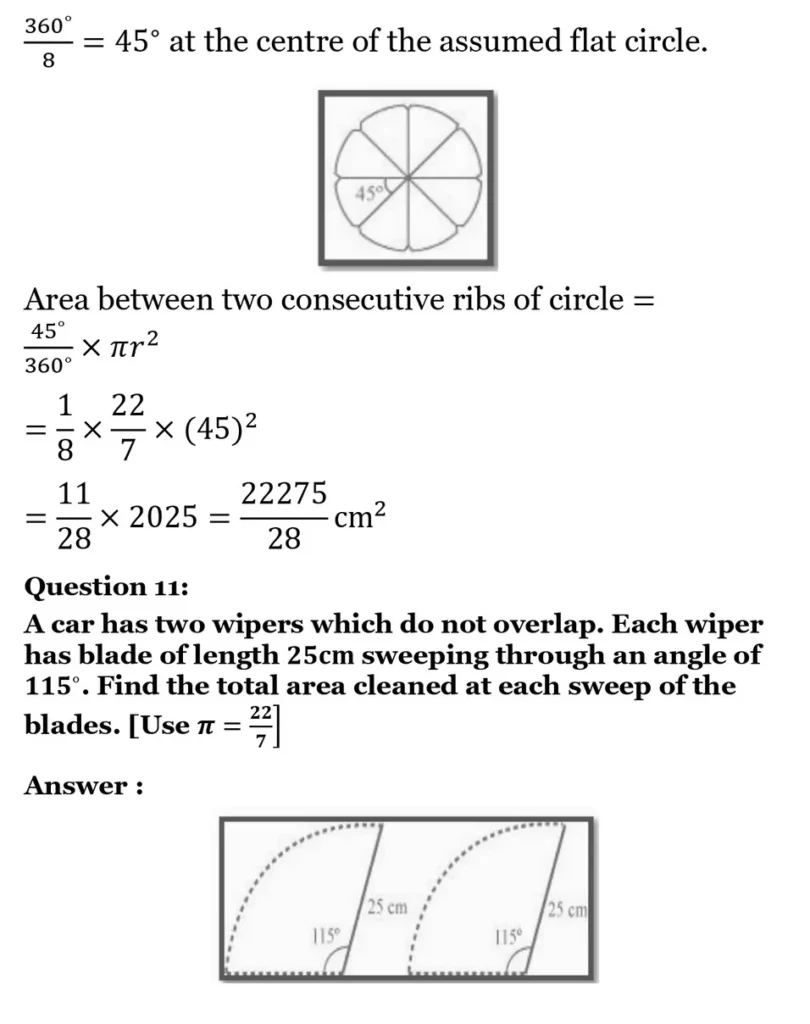 class 10th maths Areas Related to Circles chapter 11 solution16