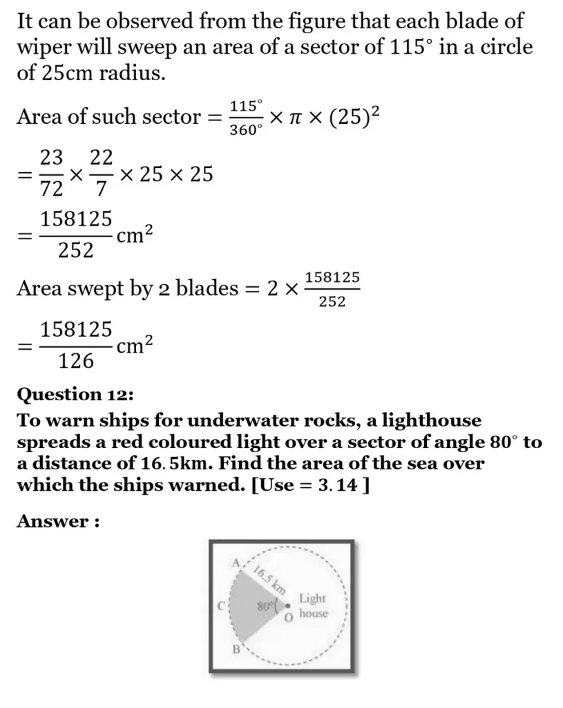 class 10th maths Areas Related to Circles chapter 11 solution17