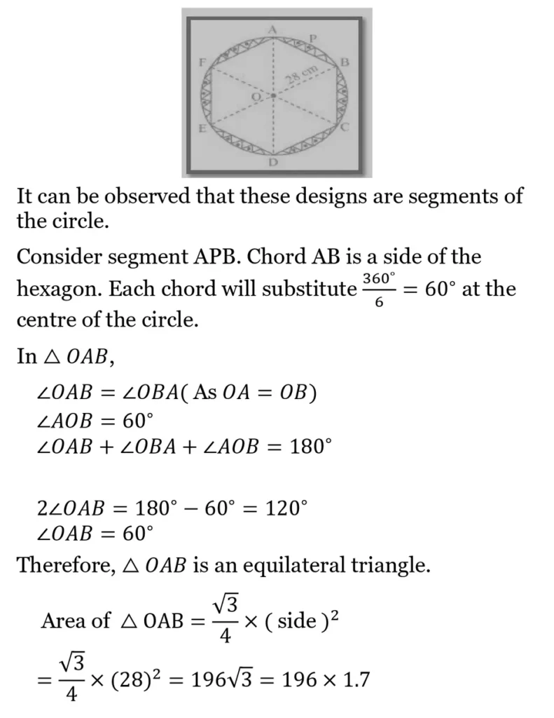 class 10th maths Areas Related to Circles chapter 11 solution19