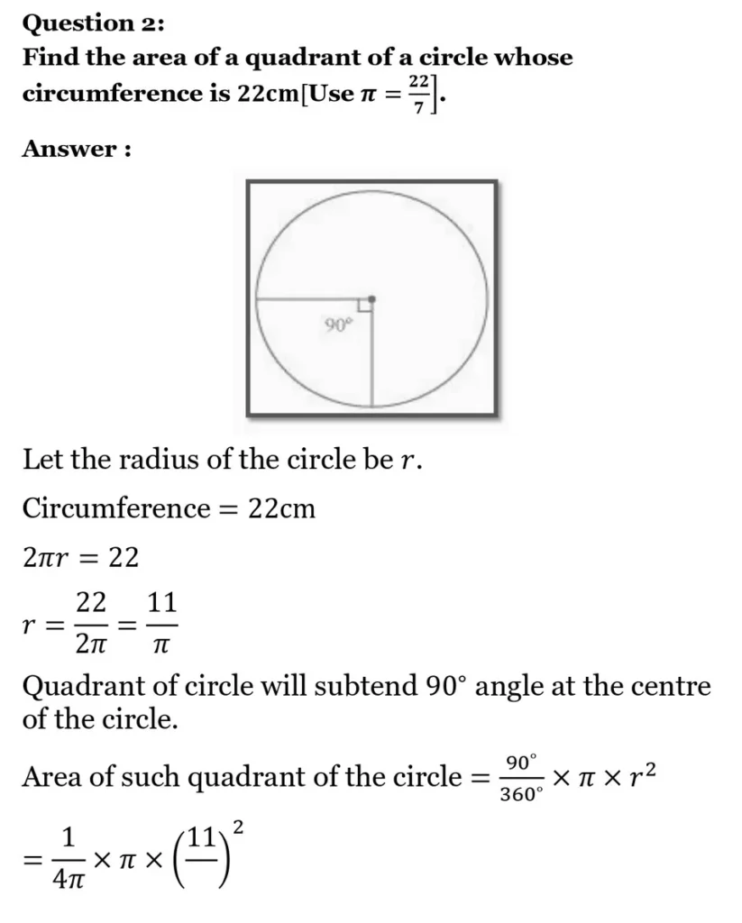 class 10th maths Areas Related to Circles chapter 11 solution2