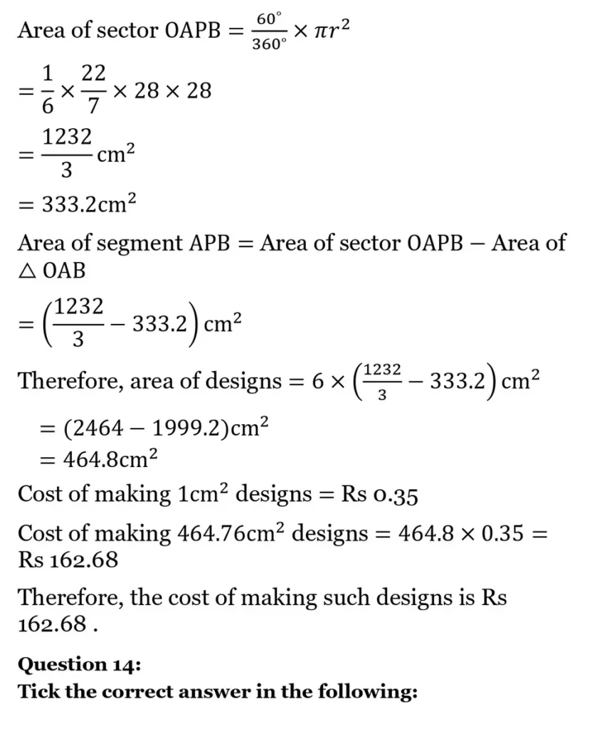 class 10th maths Areas Related to Circles chapter 11 solution20