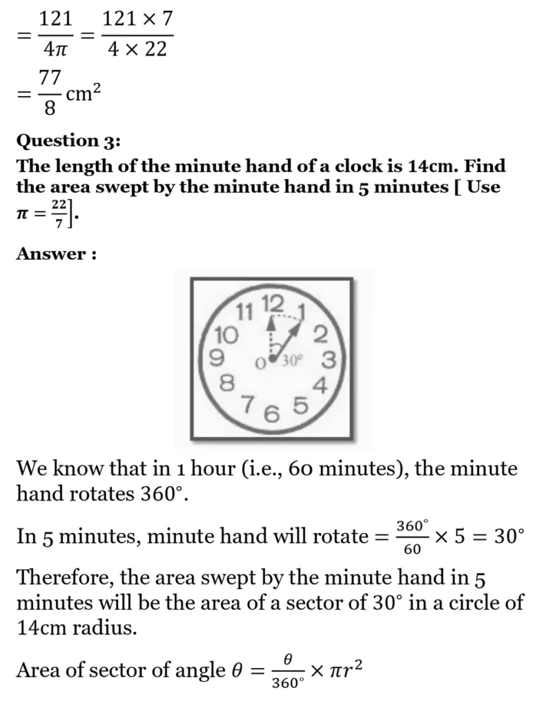 class 10th maths Areas Related to Circles chapter 11 solution3
