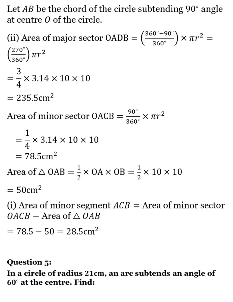class 10th maths Areas Related to Circles chapter 11 solution5