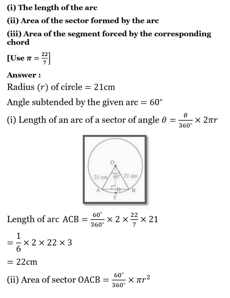 class 10th maths Areas Related to Circles chapter 11 solution6