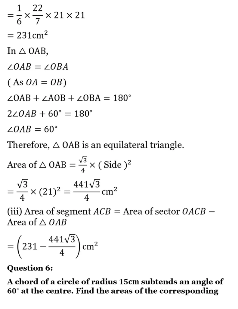 class 10th maths Areas Related to Circles chapter 11 solution7