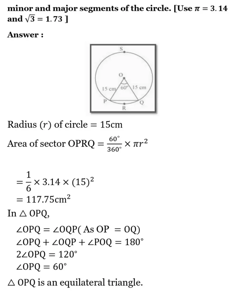 class 10th maths Areas Related to Circles chapter 11 solution8