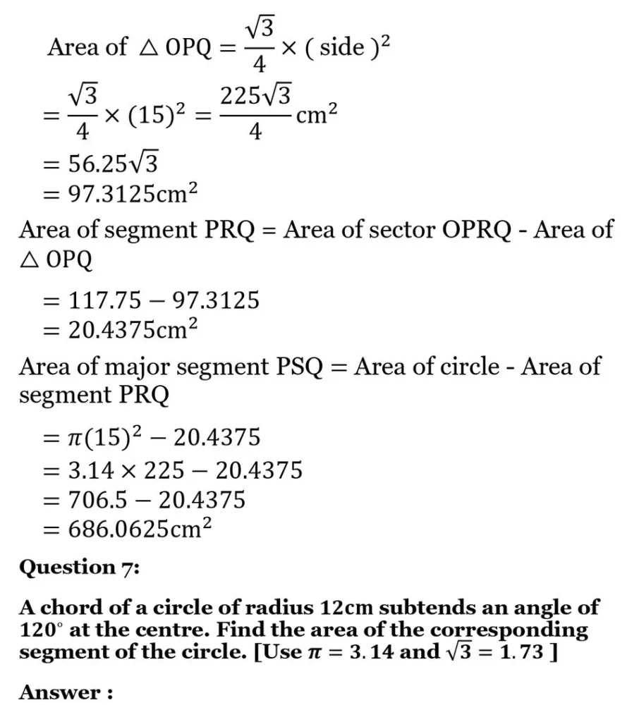 class 10th maths Areas Related to Circles chapter 11 solution9