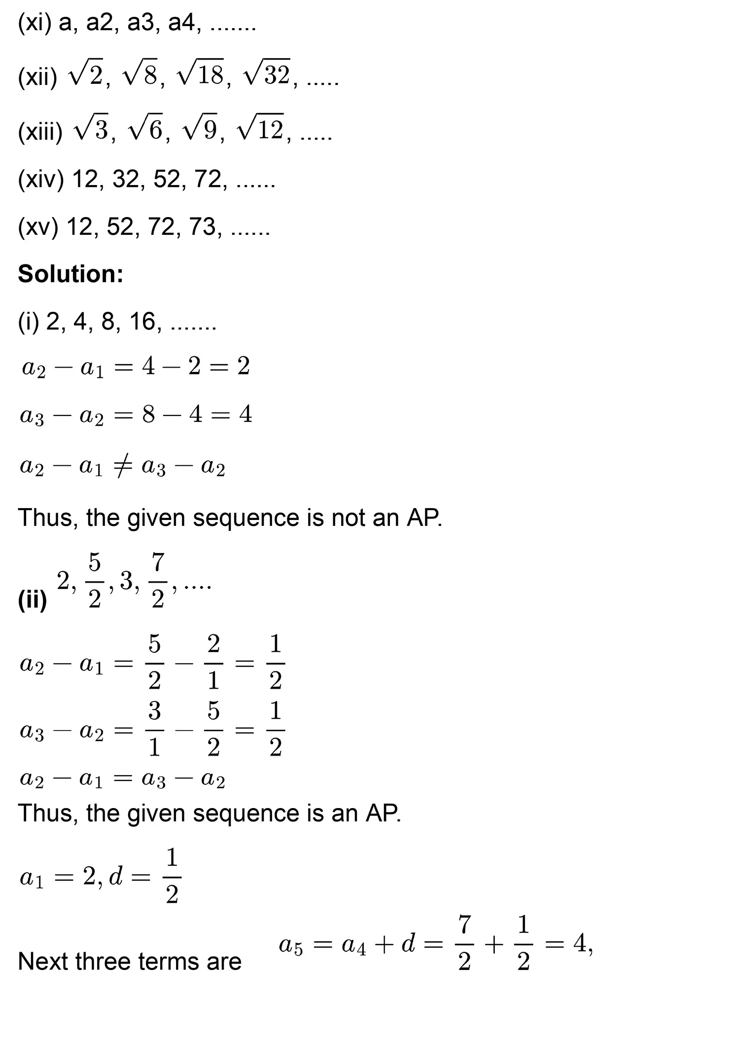 class 10th maths Arithmetic Progressions chapter 5 solution page 0007