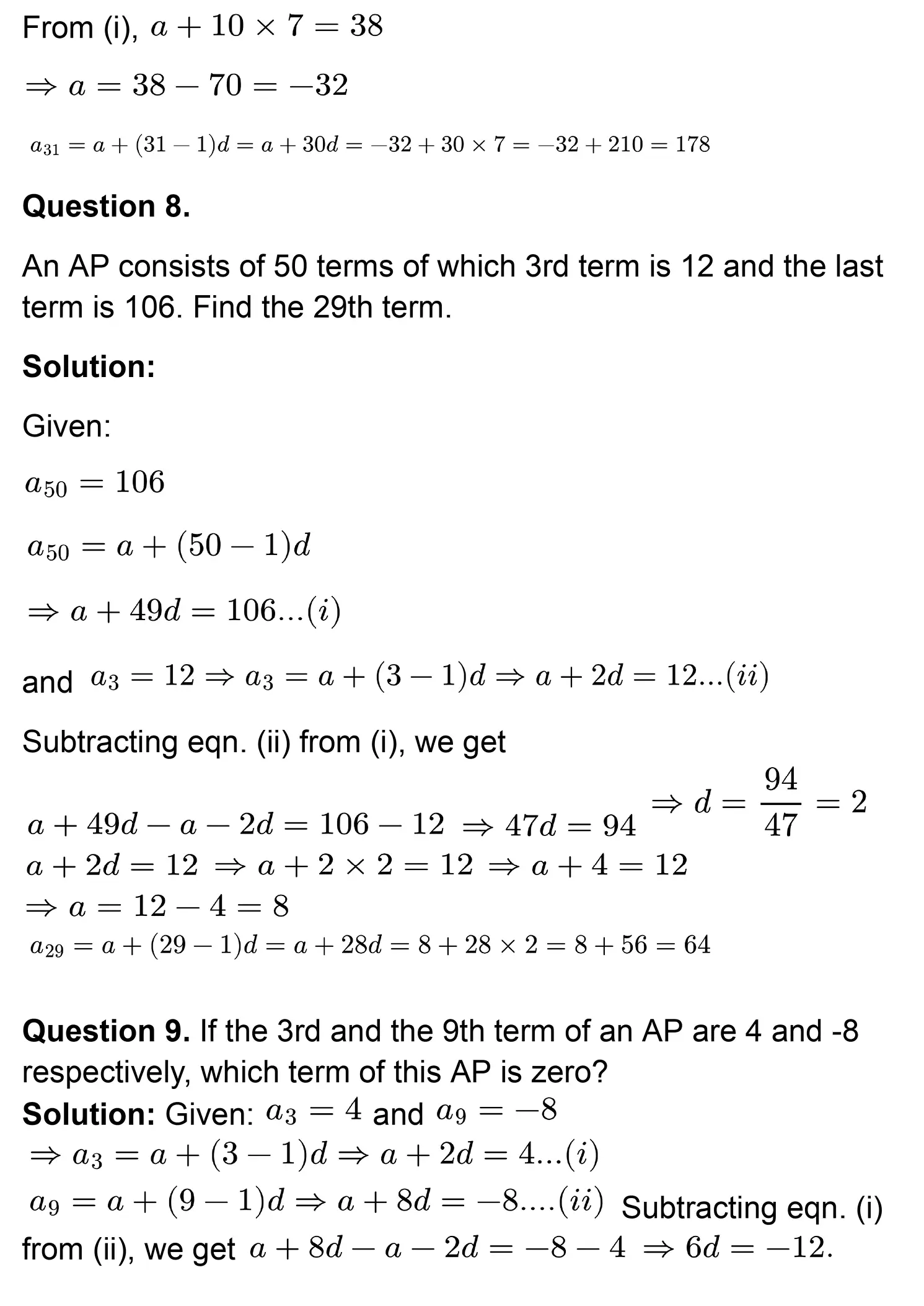 class 10th maths Arithmetic Progressions chapter 5 solution page 0020
