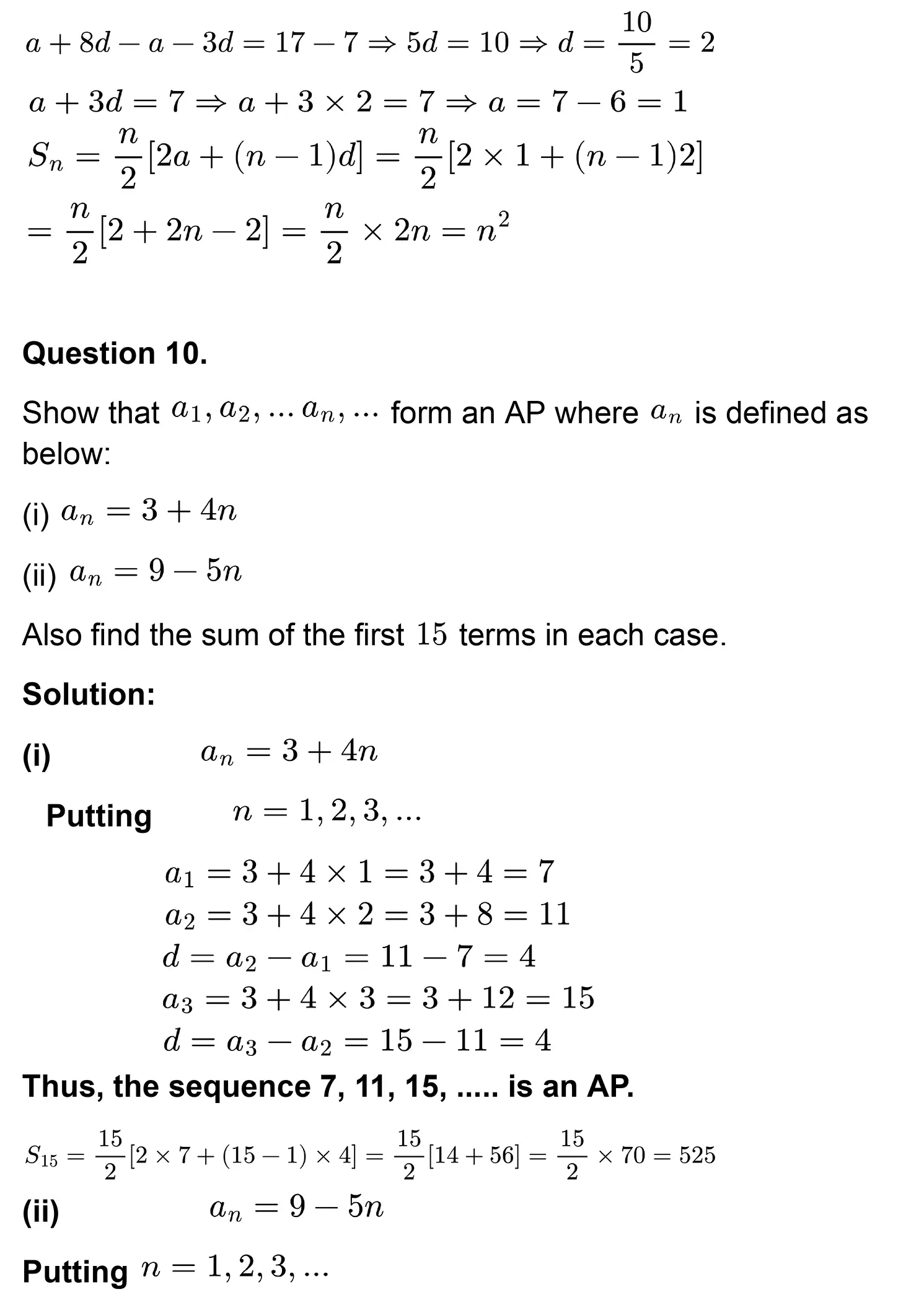 class 10th maths Arithmetic Progressions chapter 5 solution page 0039