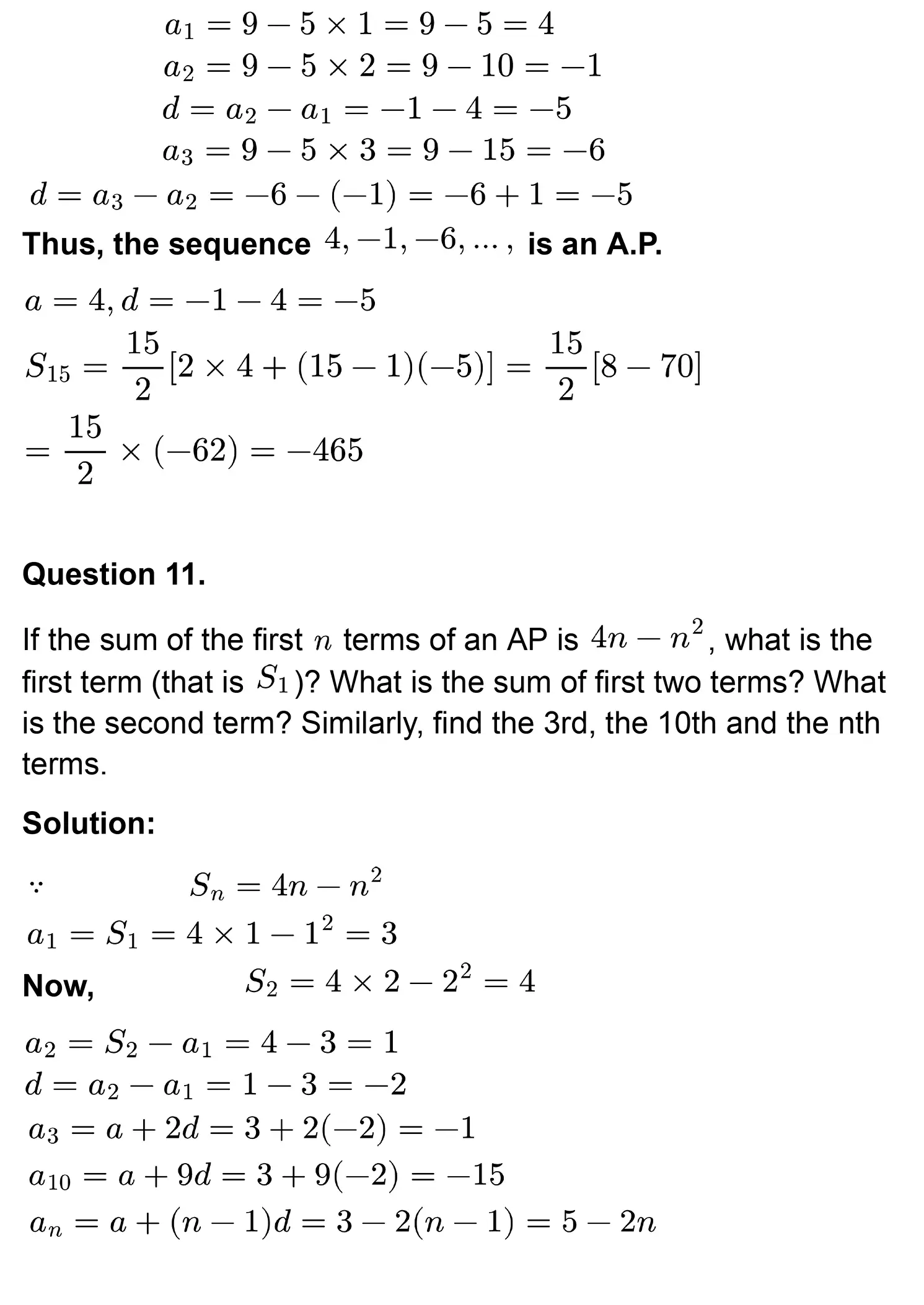 class 10th maths Arithmetic Progressions chapter 5 solution page 0040