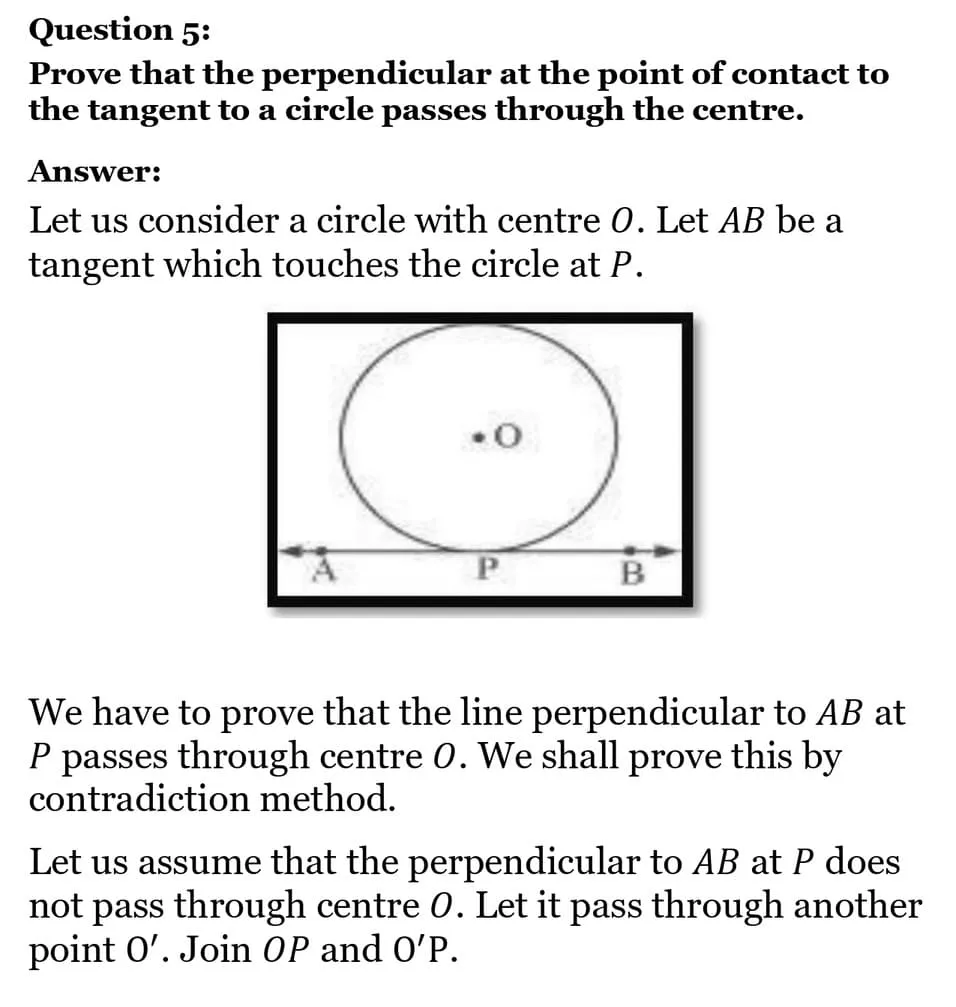 class 10th maths Circles chapter 10 solution10